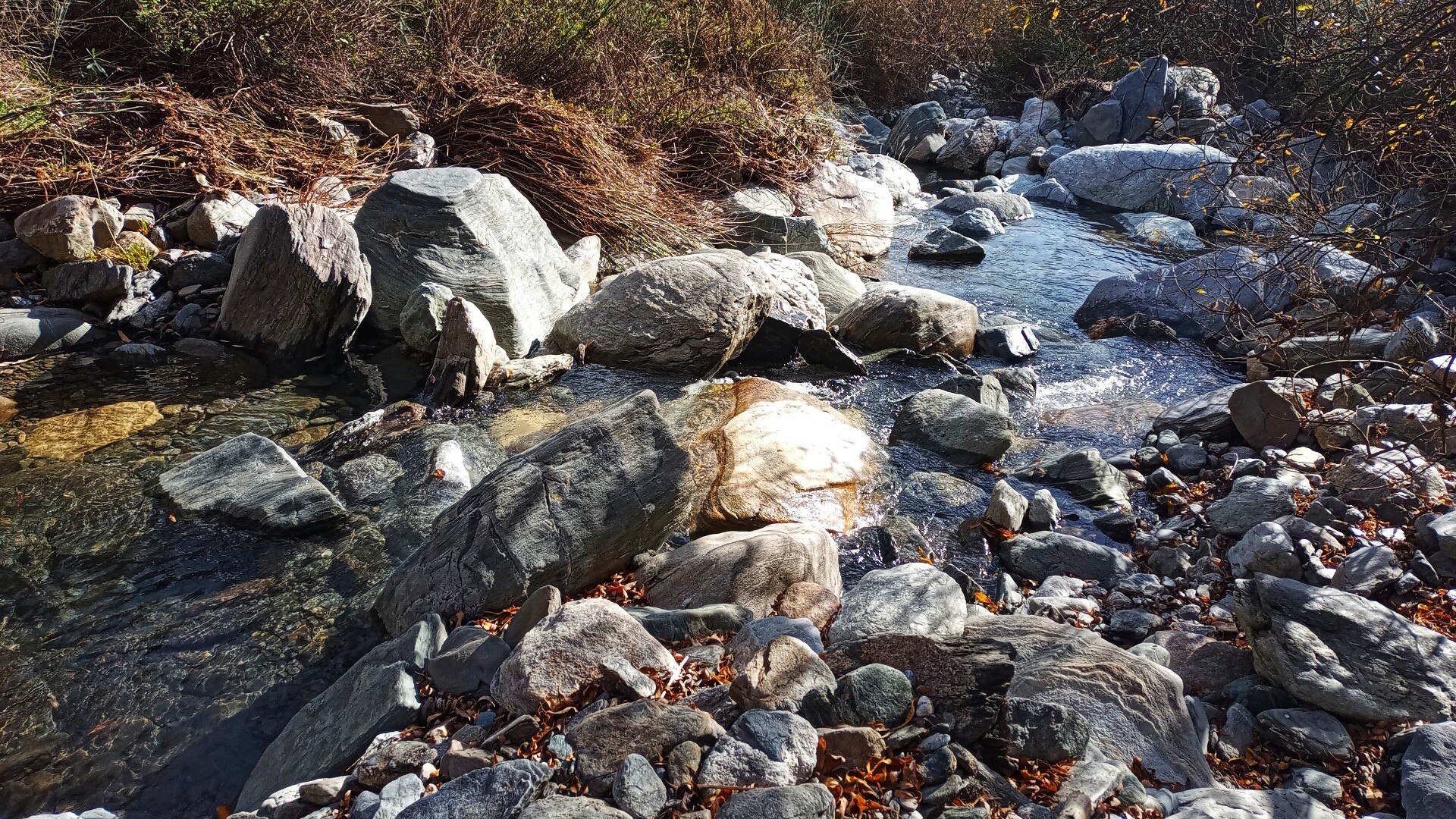 The bed of the Rio Lanjaron in Spains Alpujarra region, near Granada