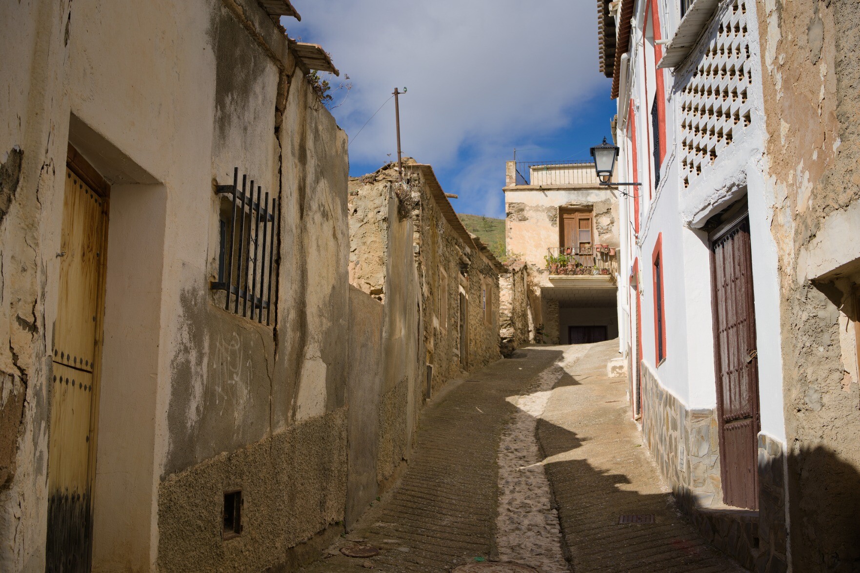 Spanish village street scene.