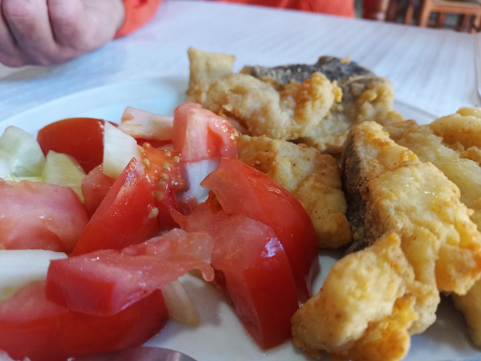 Fish (cazon) with salad
