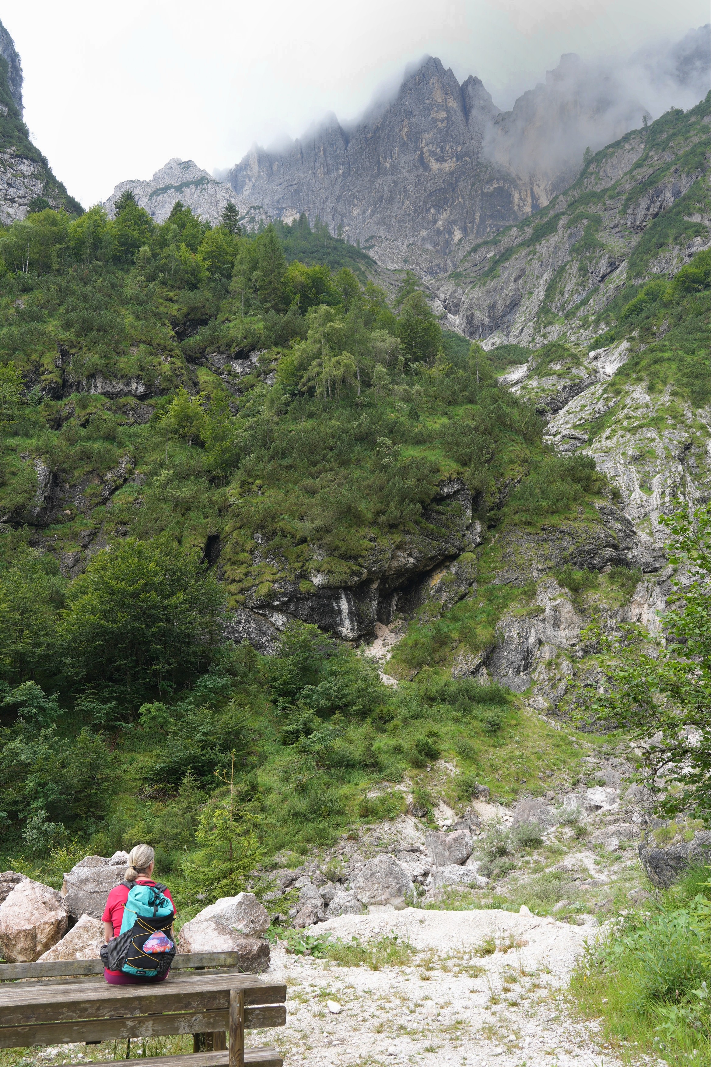 Looking up the valley of the Val delle Moneghe