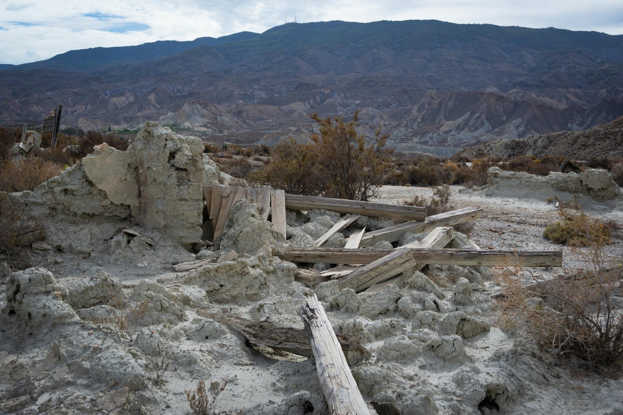 Some remains of an old film set in the Tabernas desert