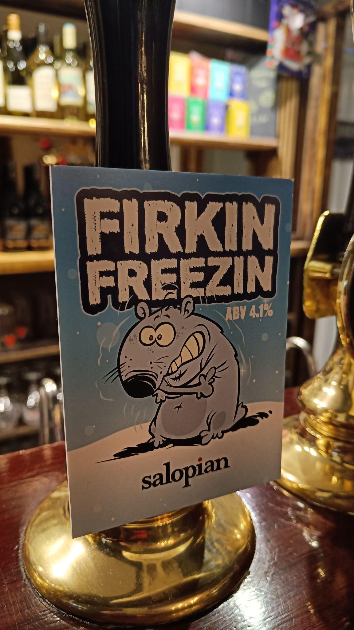 A firkin freezing sign on a bar cask beer in the UK