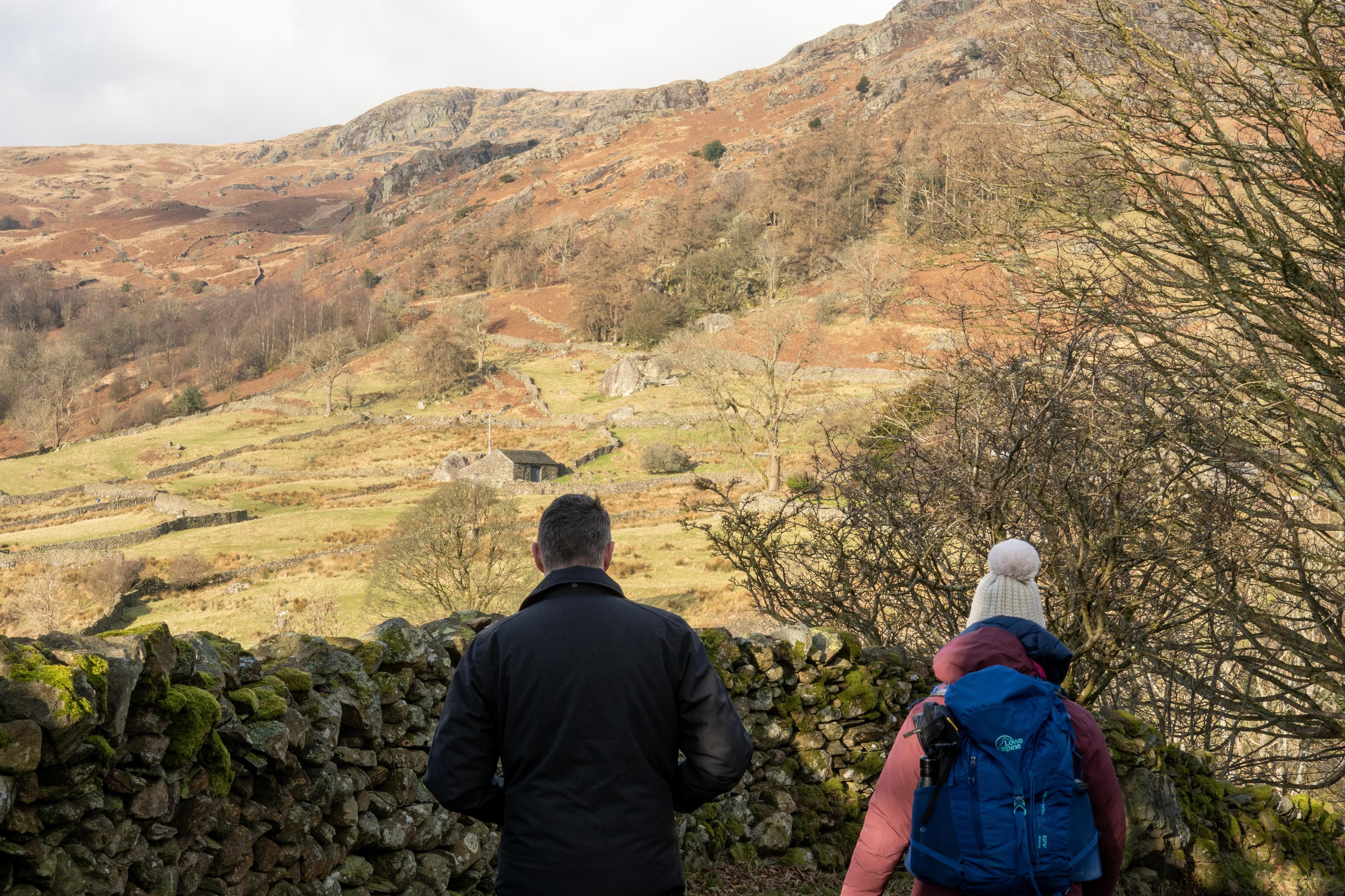 Looking up to the Garburn Pass on the ascent from Kentmere village