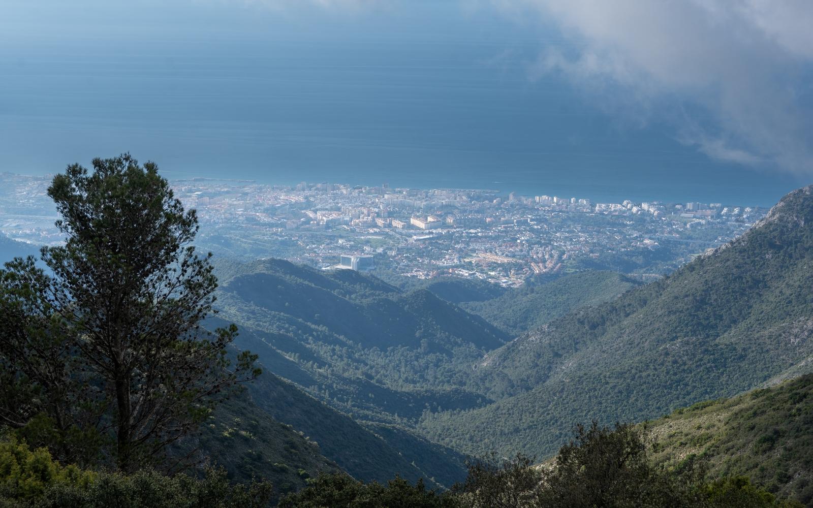 Looking down from a pass towards Marbella on Spain's Costa del Sol