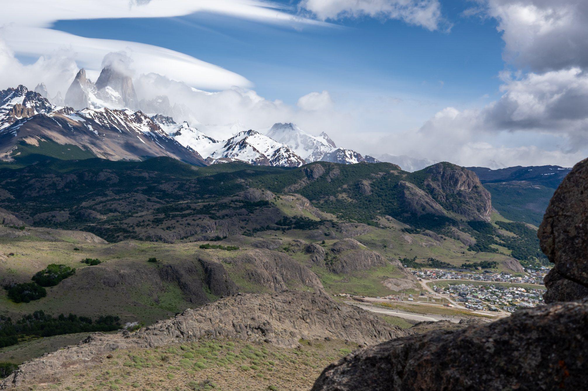 View from Cerro Antenna to Fitzroy and El Chalten