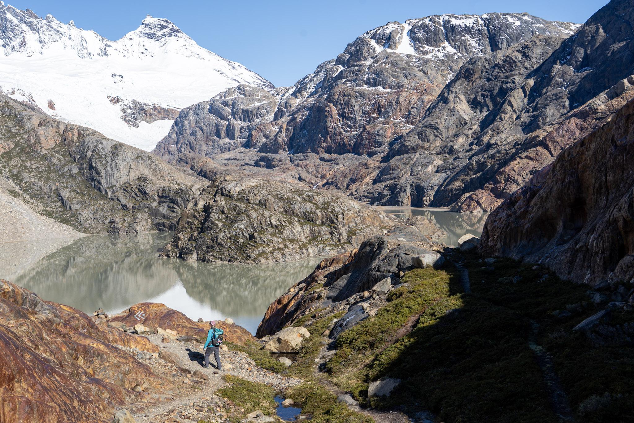 View from the pass looking down to lago Electrico
