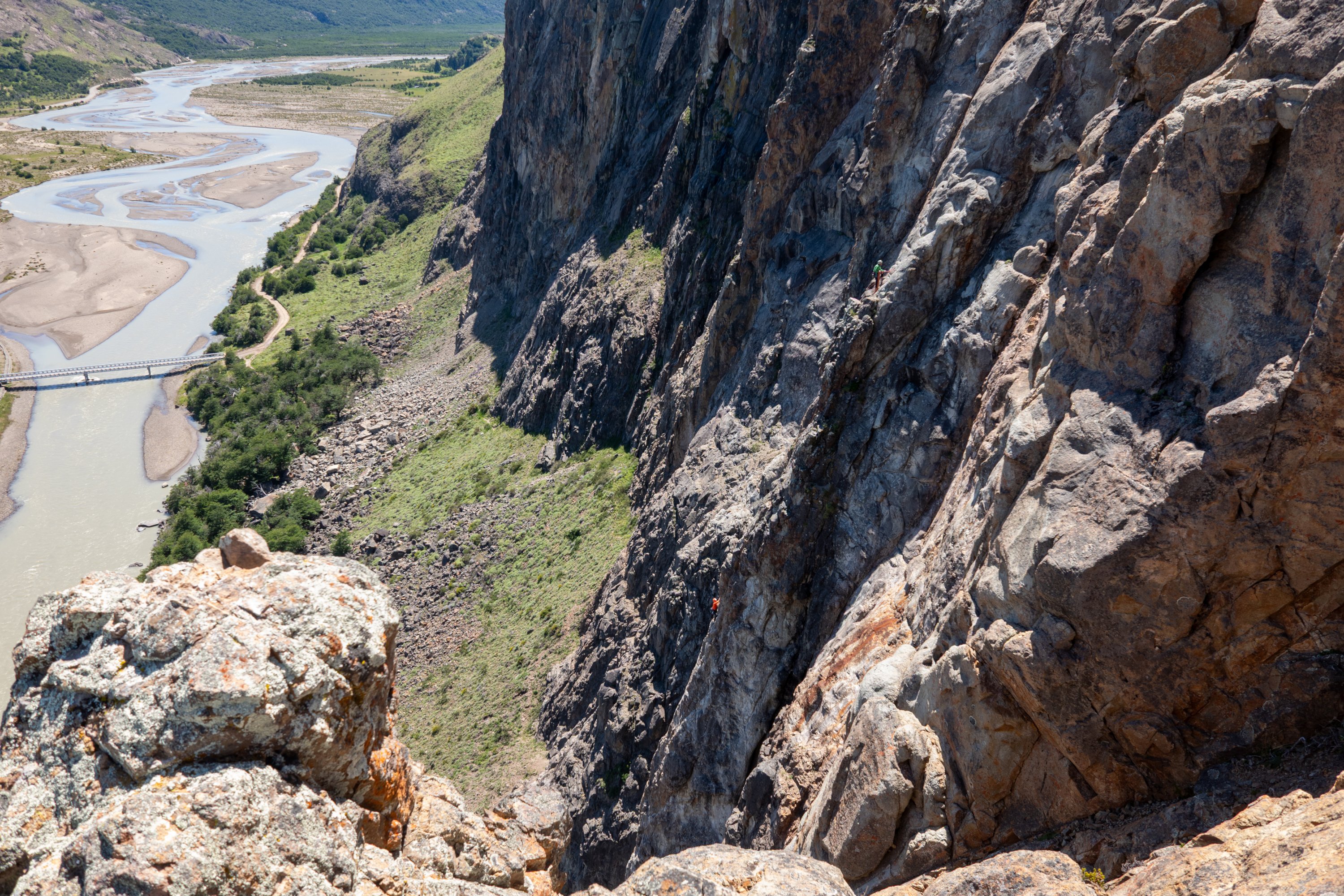 Looking down the cliff edge